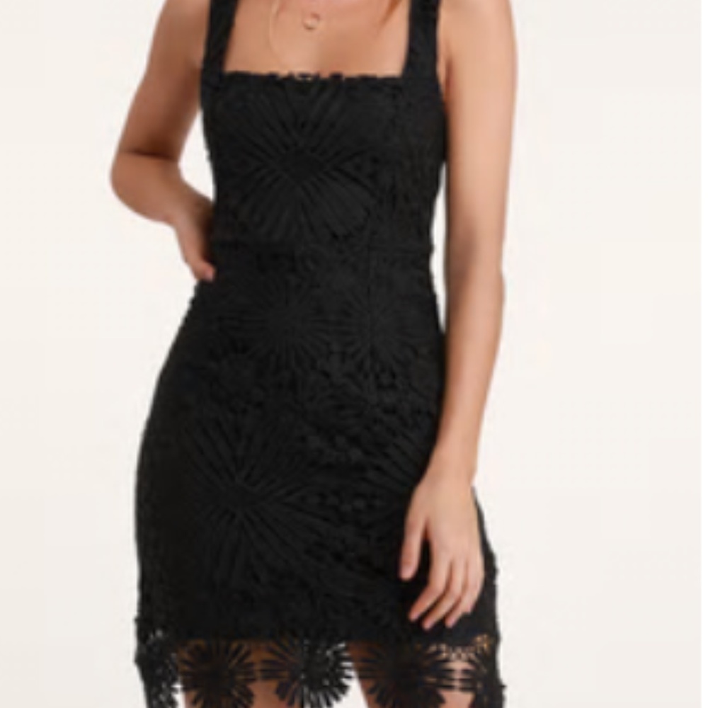 Lulu's Black Lace Mini Dress